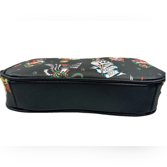 Ed Hardy Black Tattoo Print Shoulder Bag NWT Chain Strap Y2K Purse Retail $70 - Picture 3 of 9